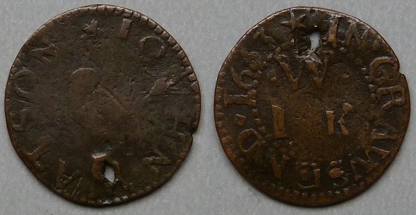 Gravesend, John Watson 1653 farthing N2588